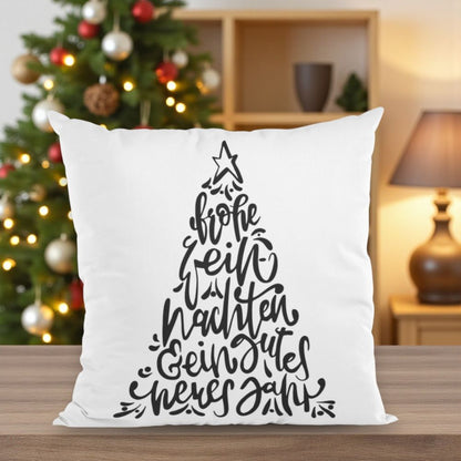 Plotterdatei „Frohe Weihnachten“ – Schriftzug im Weihnachtsbaum (SVG/DXF/PNG)