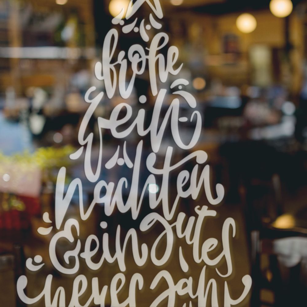 Plotterdatei „Frohe Weihnachten“ – Schriftzug im Weihnachtsbaum (SVG/DXF/PNG)