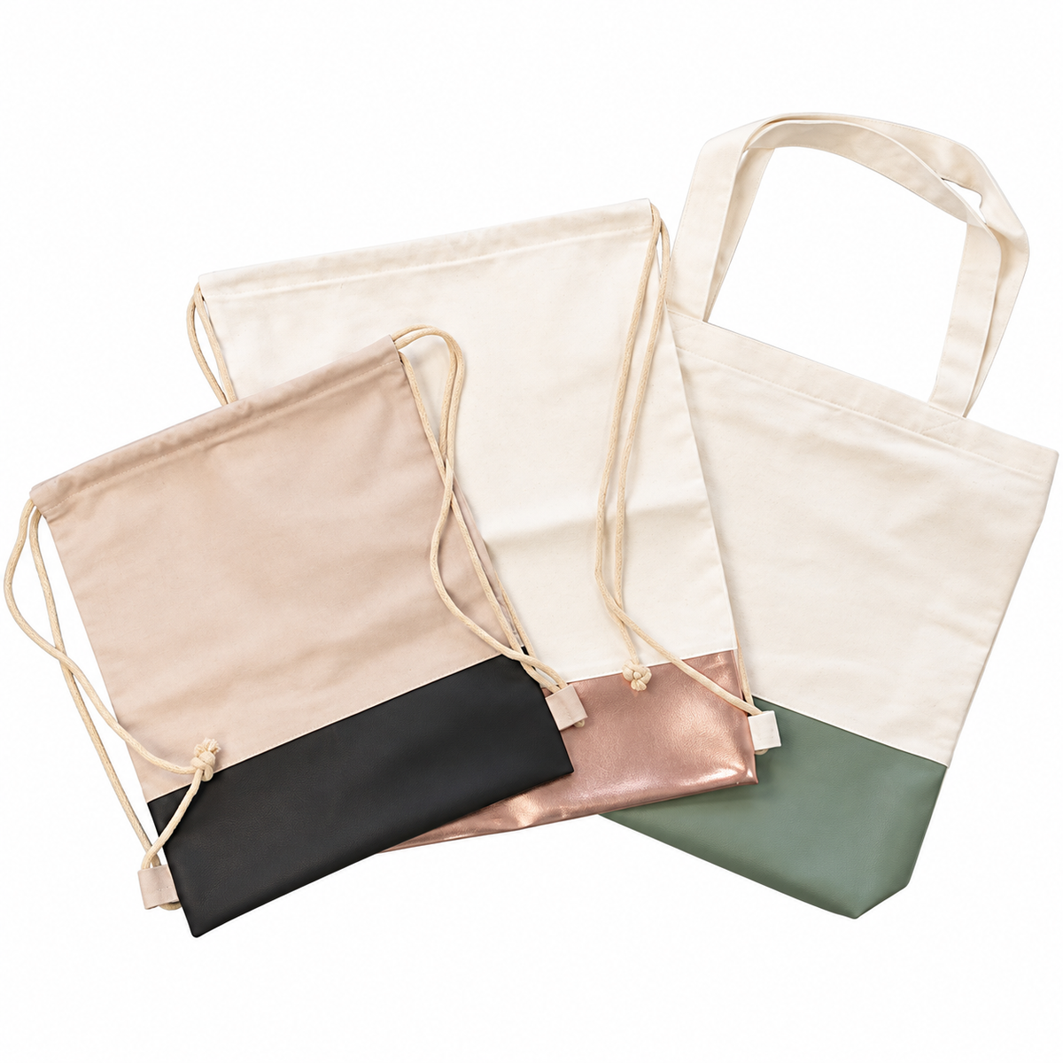 Canvas Taschen mit hochwertigem Kunstlederboden – Made in Germany