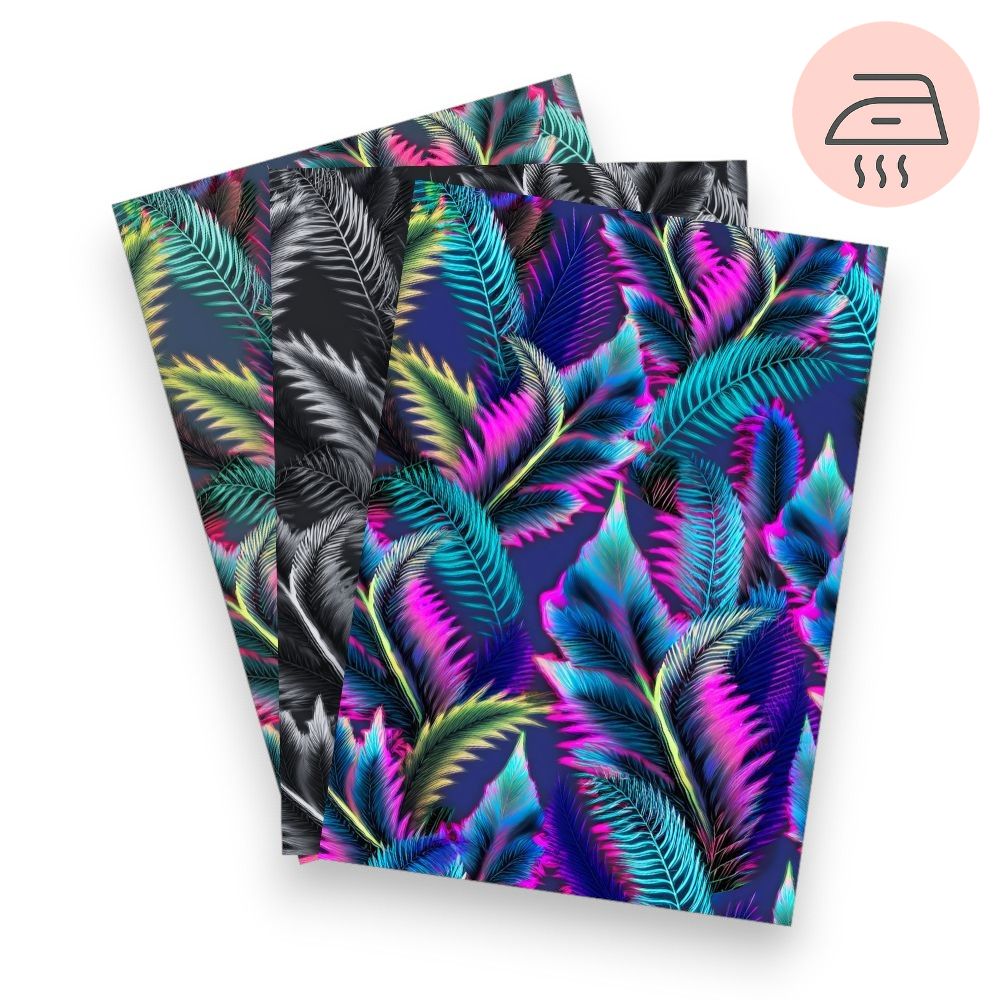 Neon Ferns - Exklusive Design Bügelfolie - Letzte Chance