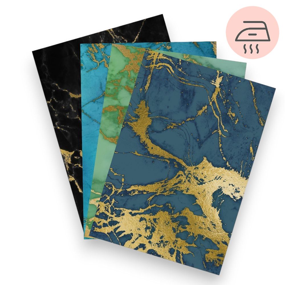 Midnight Marble - Exklusive Design Bügelfolie