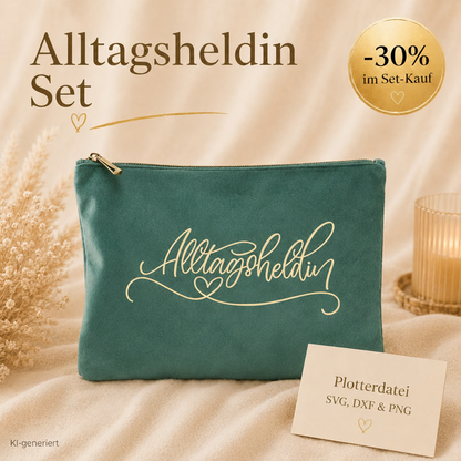 Alltagsheldin Set – SoftVelvet Bag & Plotterdatei