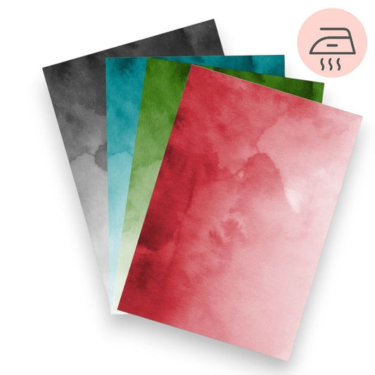 Cloudy Watercolor - Exklusive Design Bügelfolie