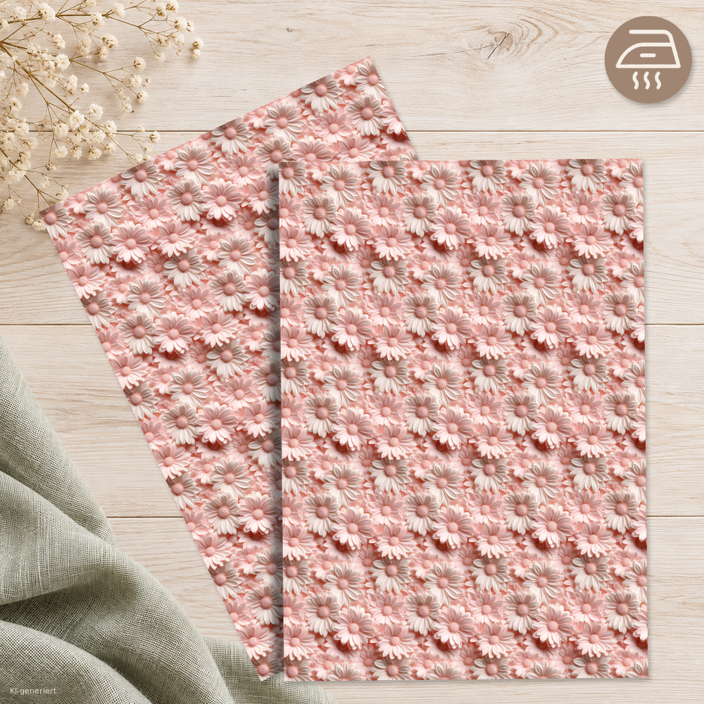Blush Daisy – Exklusive Design Bügelfolie