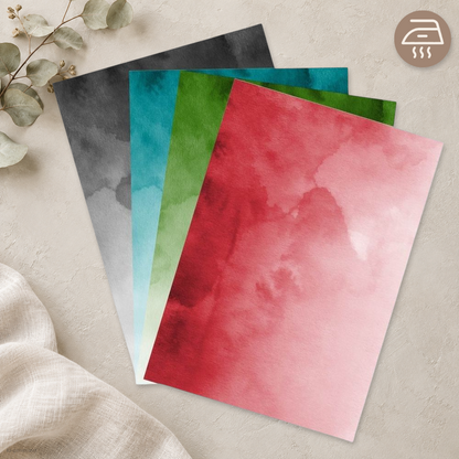 Cloudy Watercolor - Exklusive Design Bügelfolie