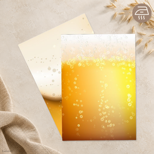 Golden Beer Bubbles – Exklusive Design Bügelfolie