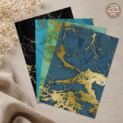 Midnight Marble - Exklusive Design Bügelfolie