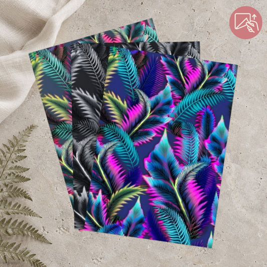Neon Ferns – Exklusive Design Vinylfolie