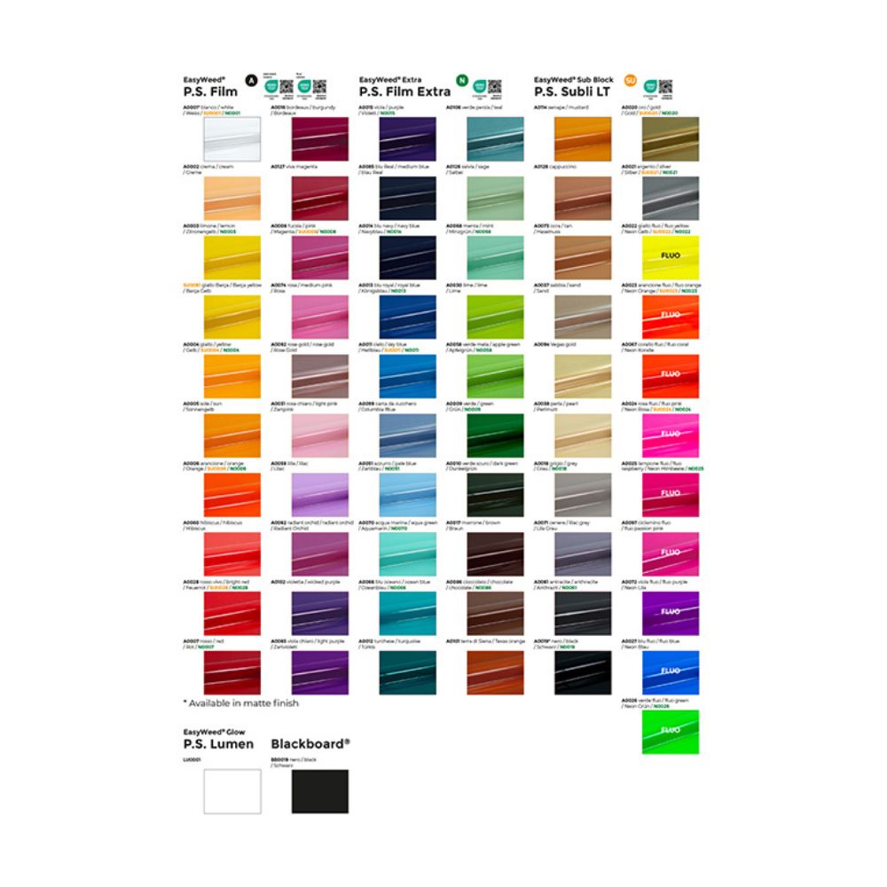 Siser Farbkarte - Color Guide