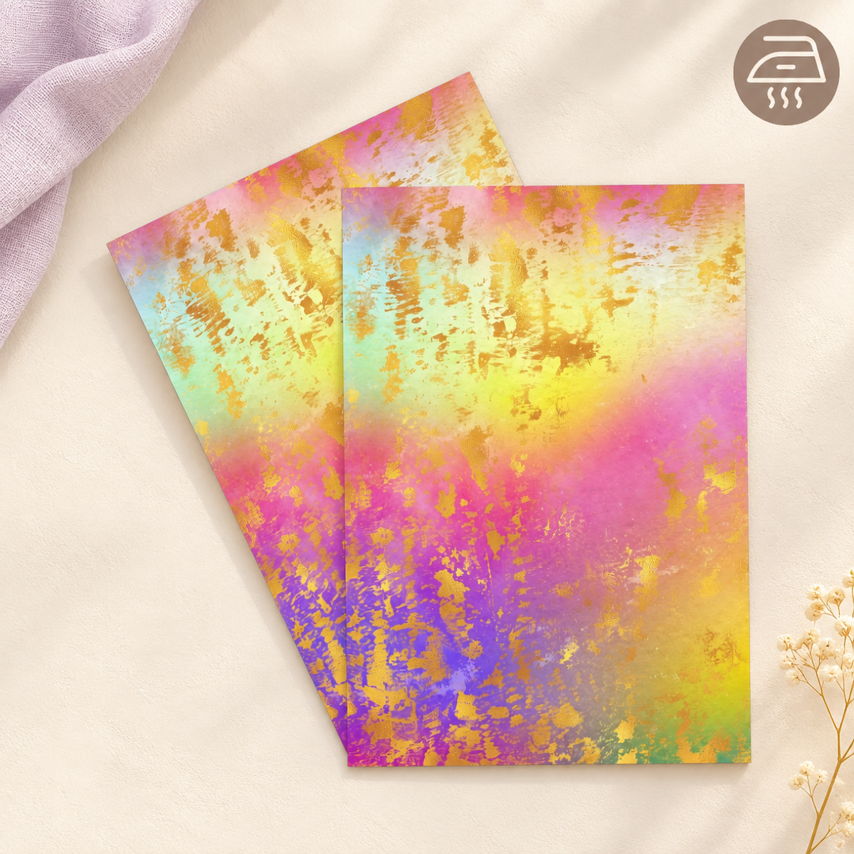 Golden Color Splash – Exklusive Design Bügelfolie