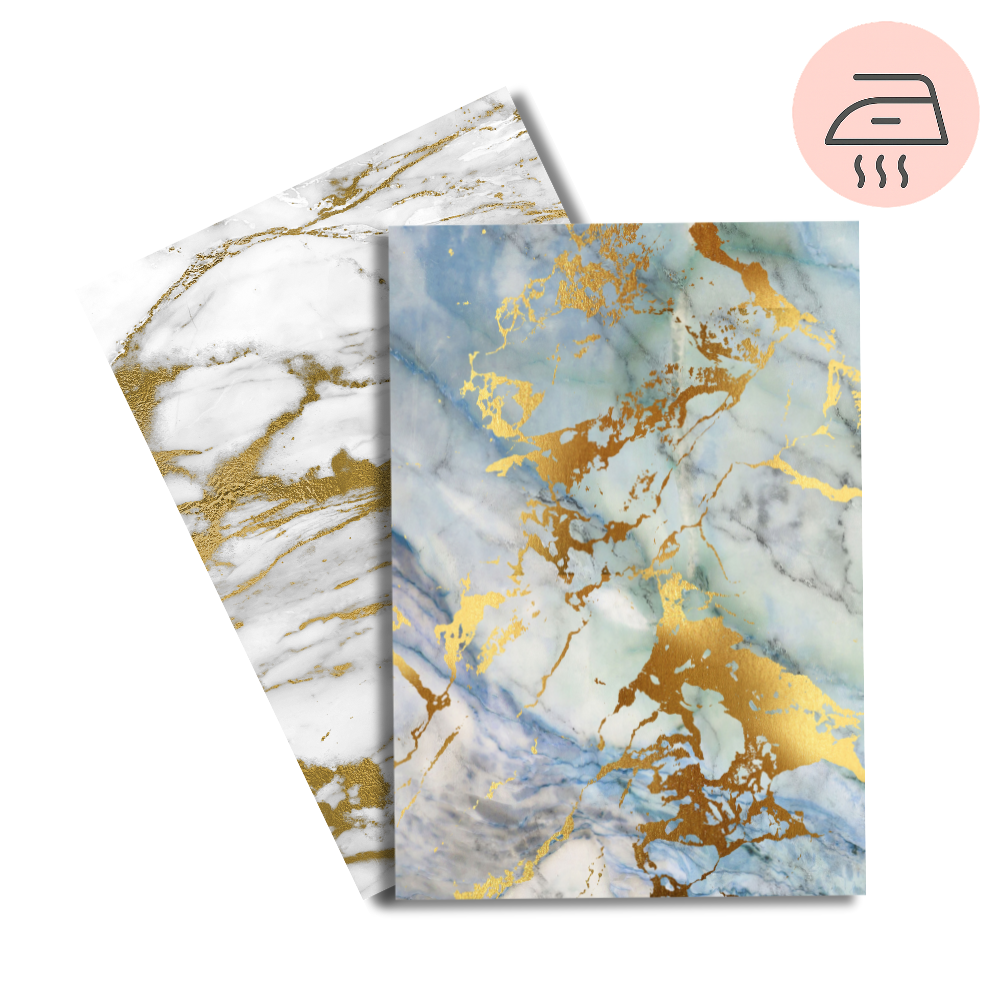 Golden Marble - Exklusive Design Bügelfolie
