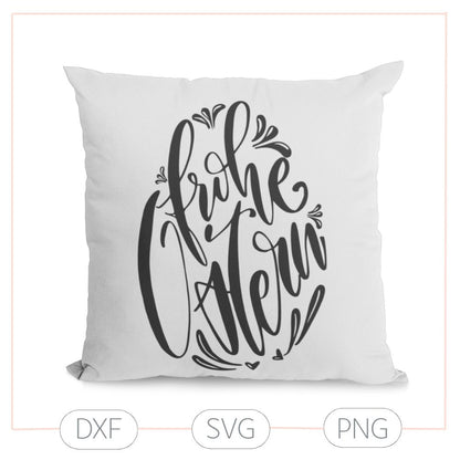 Plotterdatei „Frohe Ostern“ – Schriftzug im Osterei (SVG/DXF)
