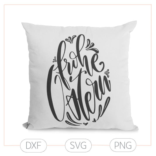 Plotterdatei „Frohe Ostern“ – Schriftzug im Osterei (SVG/DXF)