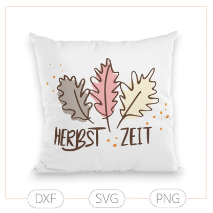 Plotterdatei „Herbstzeit“  – herbstliches Motiv mit Blättern (SVG/DXF/PNG)