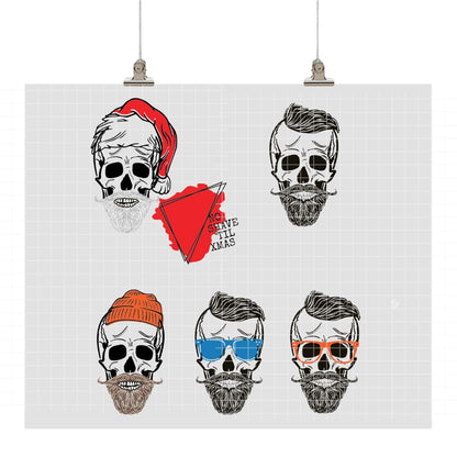Plotterdatei „Cool Manfred“ – Skull mit Bart & Accessoires (SVG/DXF)