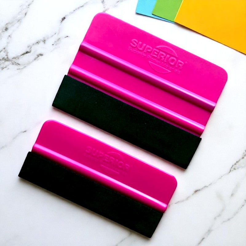 Rakel mit Filzgleiter pink