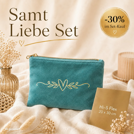 Samt Liebe Set – Samttasche & Hi-5 Flex