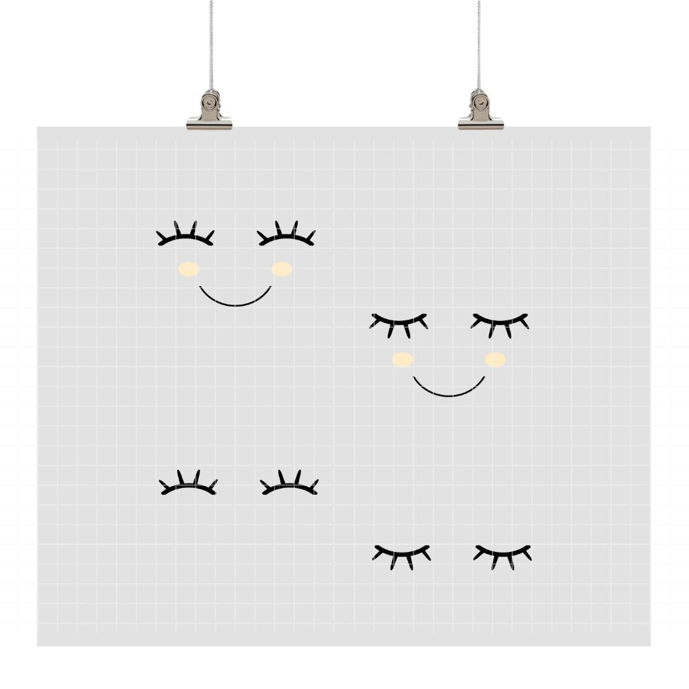 Plotterdatei „Sleeping Eyes Set“ – süßes Gesichter-Set für kreative Projekte (SVG/DXF)