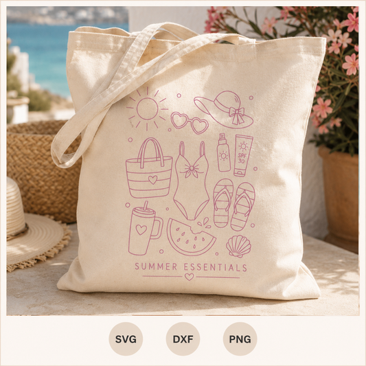 Summer Essentials – Plotterdatei SVG, DXF & PNG