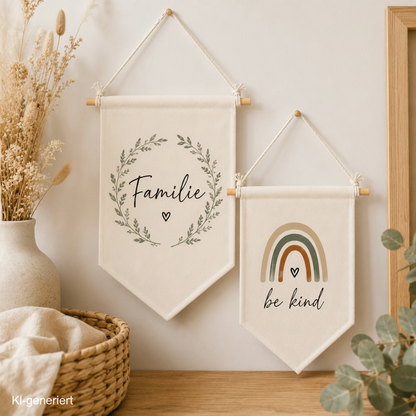 DIY Stoffwimpel – 2er Set zum Beplotten & Gestalten