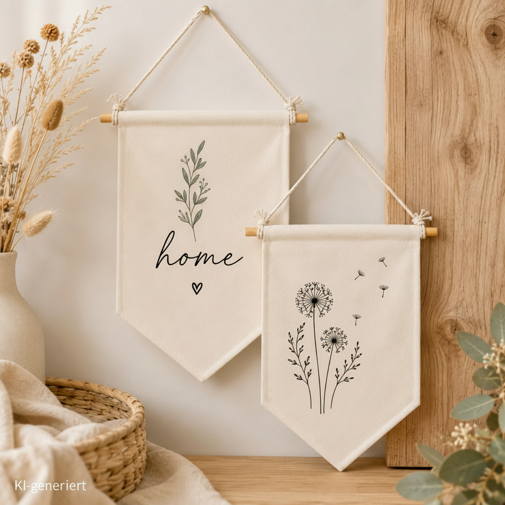 DIY Stoffwimpel – 2er Set zum Beplotten & Gestalten