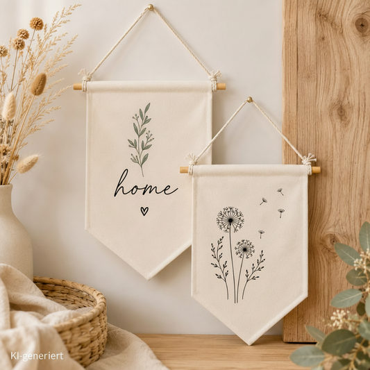 DIY Stoffwimpel – 2er Set zum Beplotten & Gestalten