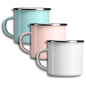 Preview: Emaille Scandi Mug – Sublimationstasse mit Silberrand