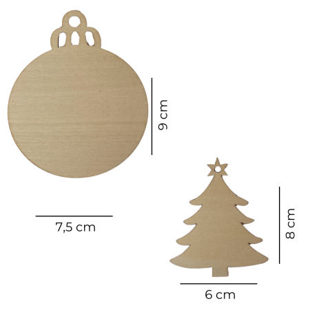 Holzrohling Christbaumkugel oder Baum