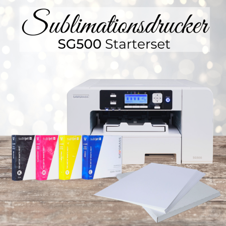 SAWGRASS SG500 Sublimationsdrucker A4 Starterpaket | inkl. 31 ml Tinte und Papier