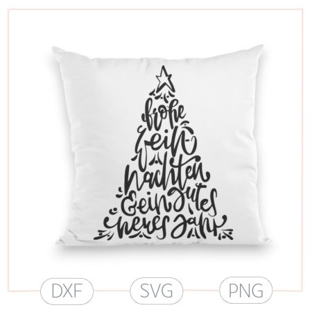 Plotterdatei "Frohe Weihnachten" – Schriftzug im Weihnachtsbaum (SVG/DXF/PNG)