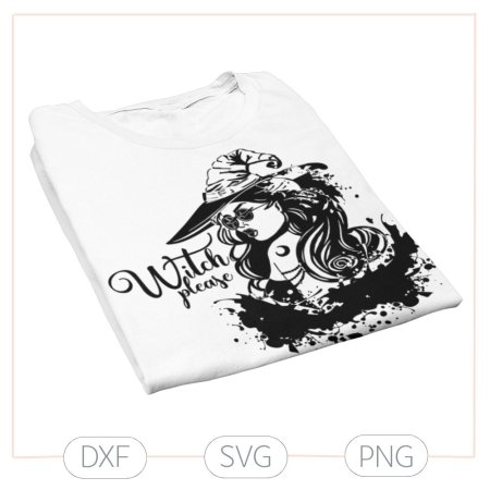 Plotterdatei Witch Please – Hexe mit Hut (SVG/DXF/PNG)