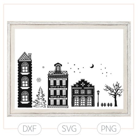 Plotterdatei „Winternacht“ – winterliches DIY-Set mit 36 Elementen (SVG/DXF)