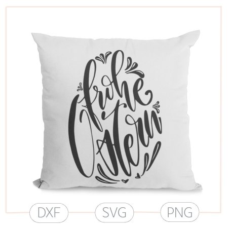 Plotterdatei ‚Frohe Ostern‘ – Schriftzug im Osterei (SVG/DXF)
