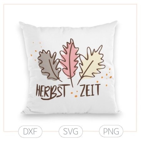 Plotterdatei „Herbstzeit“ – herbstliches Motiv mit Blättern (SVG/DXF/PNG)