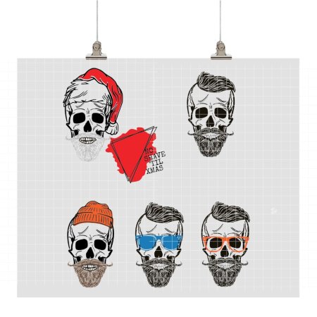 Plotterdatei „Cool Manfred“ – Skull mit Bart & Accessoires (SVG/DXF)