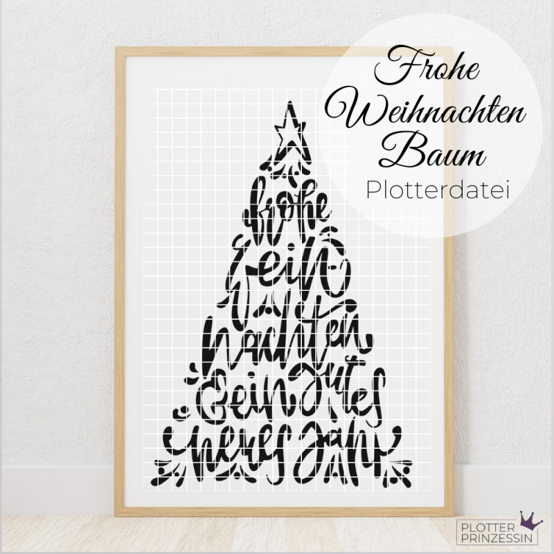 Plotterdatei frohe Weihnachten Baum