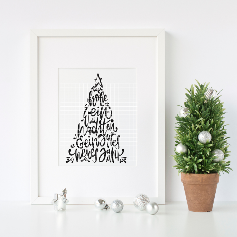 Plotterdatei frohe Weihnachten Baum