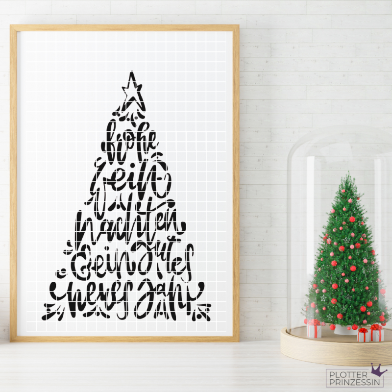 Plotterdatei frohe Weihnachten Baum