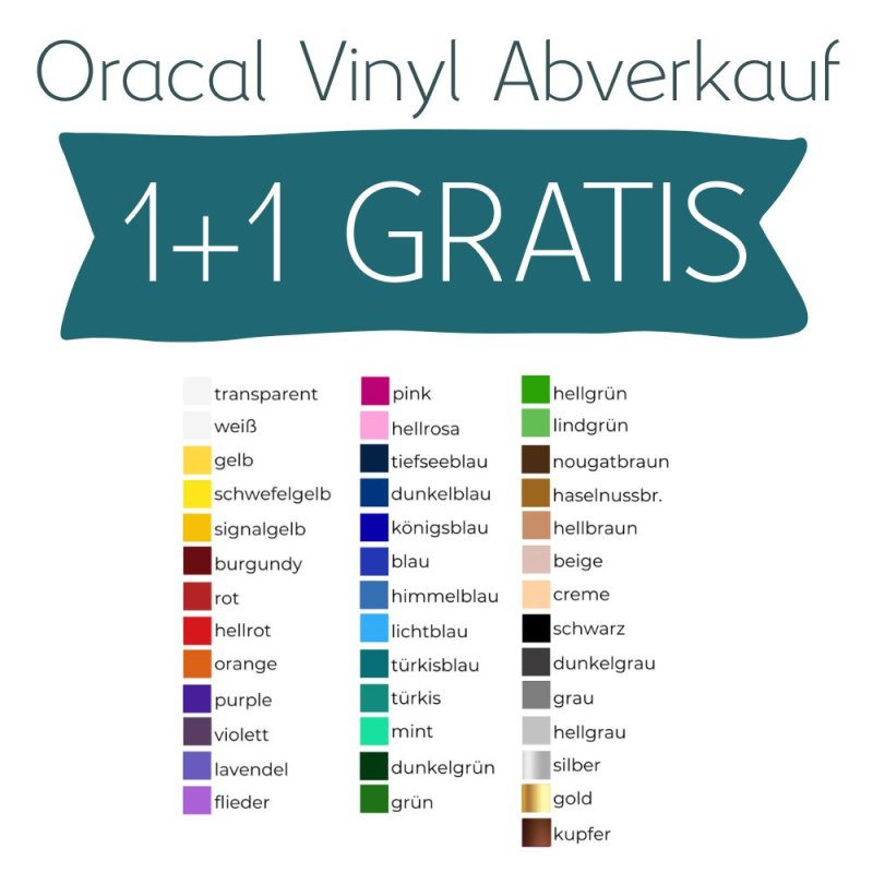Standard Vinyl glänzend Oracal® 641 - AUSLAUFARTIKEL