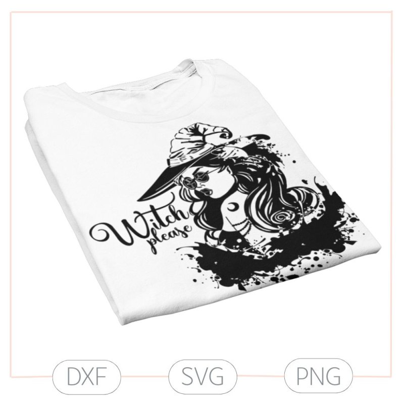 Plotterdatei Witch Please – Hexe mit Hut (SVG/DXF/PNG)
