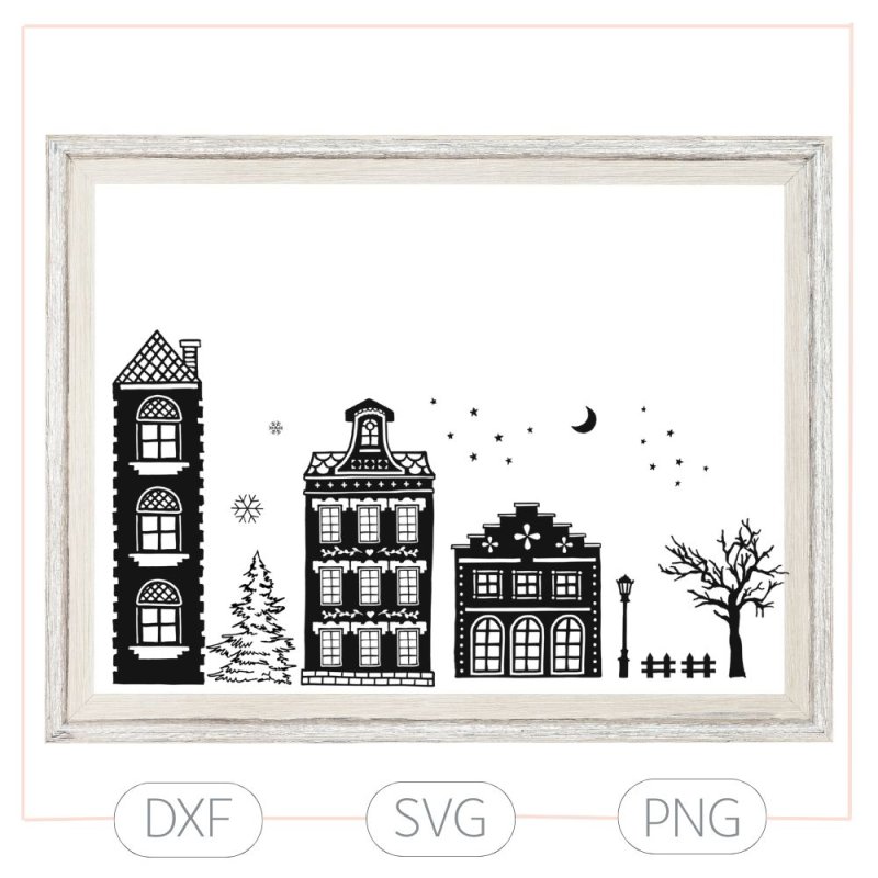 Plotterdatei „Winternacht“ – winterliches DIY-Set mit 36 Elementen (SVG/DXF)