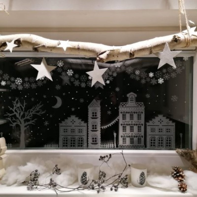 Plotterdatei „Winternacht“ – winterliches DIY-Set mit 36 Elementen (SVG/DXF)